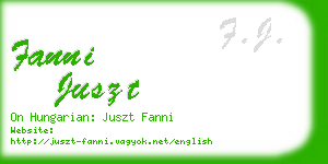 fanni juszt business card